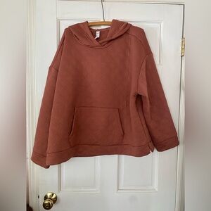 RBX Quilted Brick Red Pullover Quilted Hoodie Sweatshirt size 2XL Cozy Cabincore